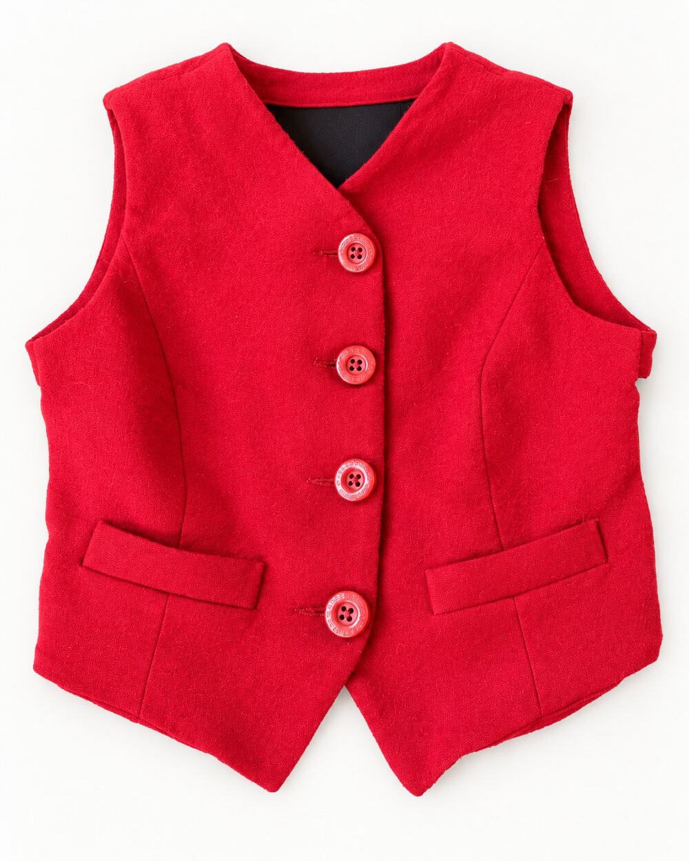 Vintage 1990s Dolce & Gabbana Red Cropped Waistcoat Vest Italy Logo Buttons
